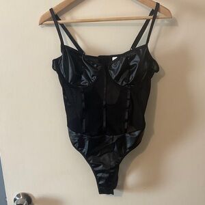 Black Satin Bodysuit